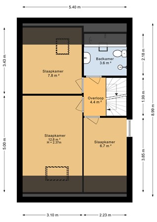 Floorplan - Oosterbroekstraat 26, 7841 EL Sleen