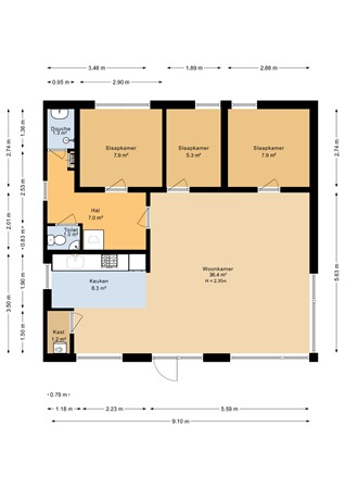 Floorplan - Slenerweg 83-54, 7848 AG Schoonoord