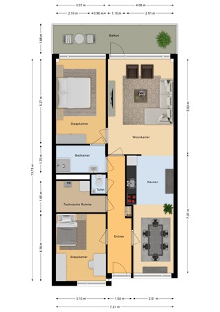 Glitterstraat 190, 1103 SK Amsterdam - Appartement - 2D.jpg