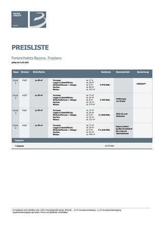 Brochure preview - Bazora_preisliste, Jänner 2026.pdf
