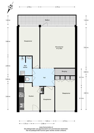 Floorplan - Anatole Franceplaats 452, 3069 BC Rotterdam