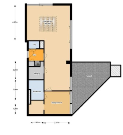 Floorplan - Halvemaanpassage 77, 3011 DL Rotterdam