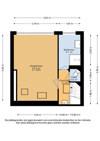 Dordtselaan 198D, 3073 GR Rotterdam - Vierde verdieping - 2D.jpg