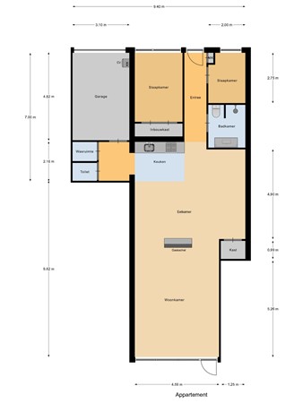 Floorplan - Willem van Oranjelaan 7h, 5531 HG Bladel