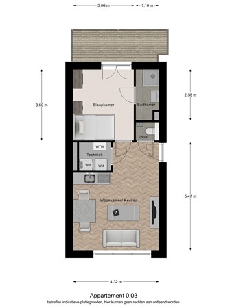 Floorplan - Doornboomstraat 5, 5091 CA Oost West en Middelbeers