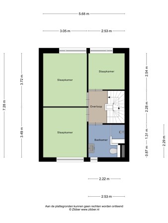Floorplan - Columbusstraat 3B, 3151 BB Hoek van Holland