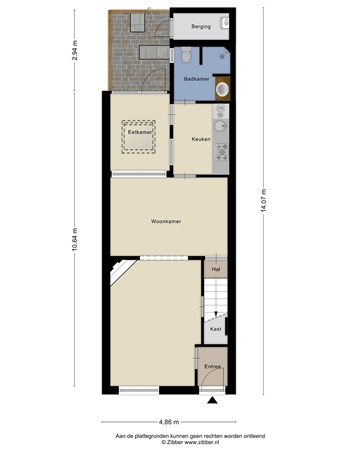 Floorplan - Mr. de Fremerystraat 34, 2691 ZJ 's-Gravenzande