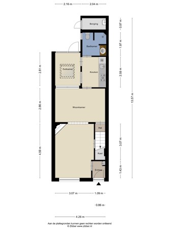 Floorplan - Mr. de Fremerystraat 34, 2691 ZJ 's-Gravenzande