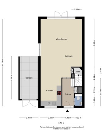 Floorplan - Dokter Fokkensstraat 8, 3151 MR Hoek van Holland