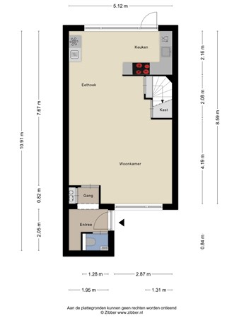 Floorplan - Radmarstraat 16, 3151 JD Hoek van Holland