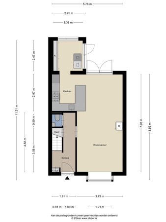 Floorplan - Zeestraat 3, 2691 KA 's-Gravenzande