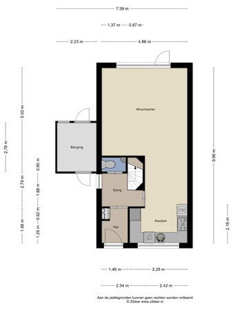 Floorplan - Ponystraat 21, 3151 GP Hoek van Holland