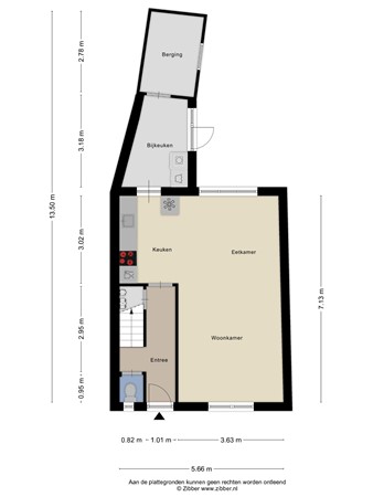Floorplan - Hendrik de Keijserstraat 50, 5041 JC Tilburg