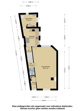 Floorplan - Hogestraat 32, 4001 EW Tiel