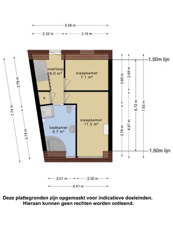 Floorplan - Hogestraat 32, 4001 EW Tiel