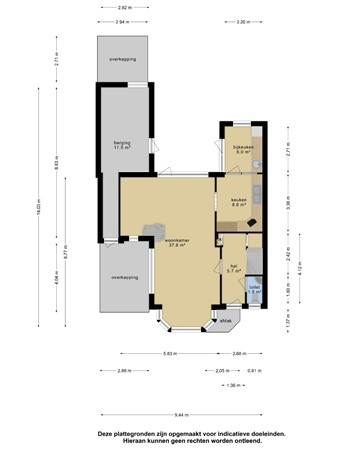 Floorplan - Nassaulaan 19, 4041 CE Kesteren