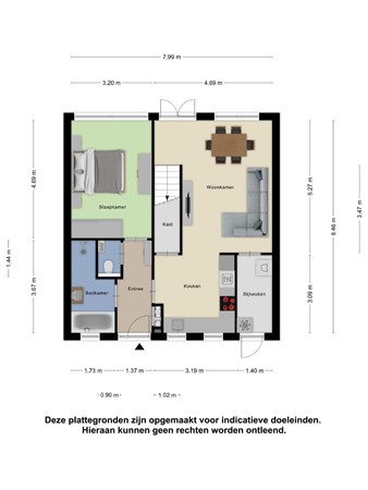 Floorplan - Johannes Vermeerstraat 16, 4041 HK Kesteren