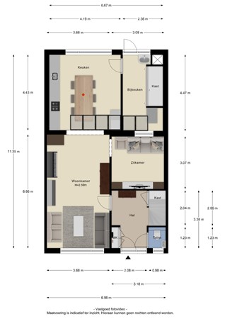 Floorplan - De Zandvoort 5, 6669 ML Dodewaard