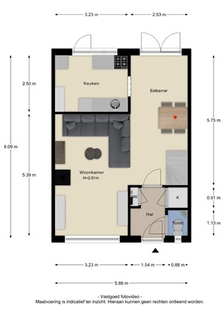 Floorplan - Koningin Wilhelminalaan 5, 4041 CD Kesteren