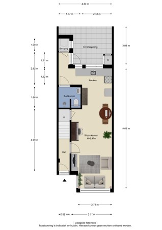 Floorplan - Molenstraatje 28, 4001 CB Tiel