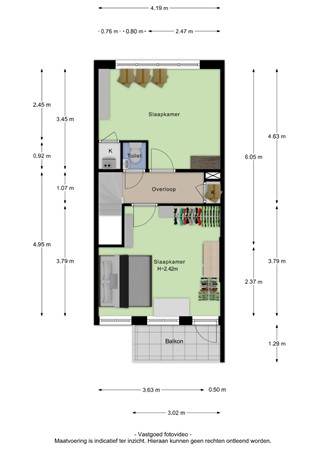 Floorplan - Molenstraatje 28, 4001 CB Tiel