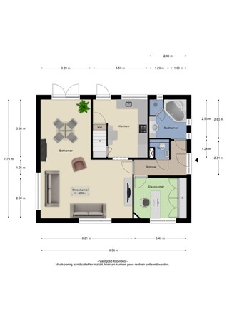 Floorplan - Korte Dorpsstraat 4, 4012 BV Kerk-Avezaath