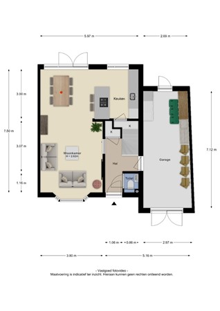 Floorplan - Kollumerlandstraat 2, 4051 GX Ochten