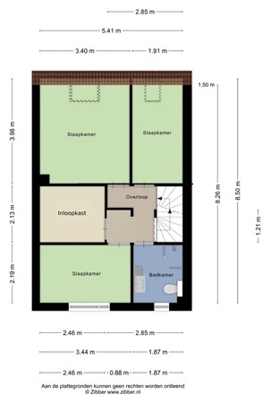 Plattegrond - Stokmeesterslaan 24, 8014 GN Zwolle - Stokmeesterslaan_24_eerste_verdieping.jpg