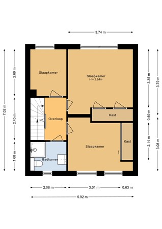 Kerkhoflaan 41, 6721 EZ Bennekom - Eerste verdieping - 2D.jpg
