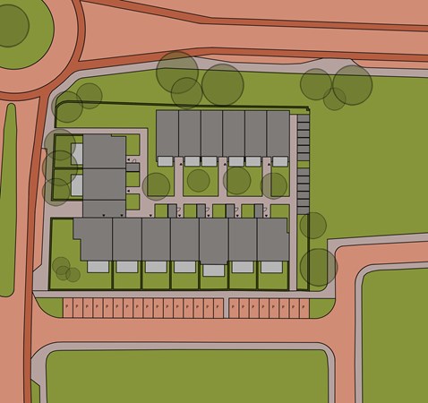 Plattegrond - Nassaustraat Bouwnummer 1, 7681 AE Vroomshoop - 24013_Kavelkaart_Sleutel_V03.jpg