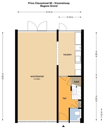 Prins Clausstraat 90, 7681 XH Vroomshoop - plattegrond - begane grond.jpg