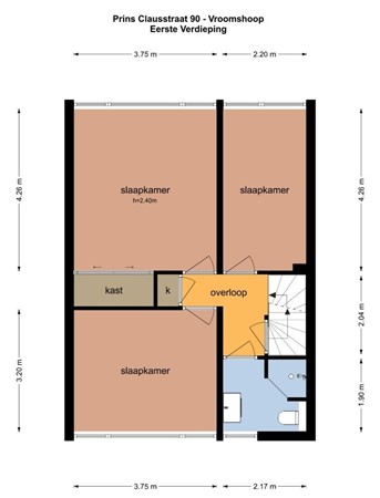 Prins Clausstraat 90, 7681 XH Vroomshoop - plattegrond - 1e verdieping.jpg