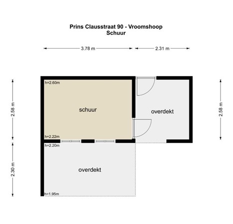 Prins Clausstraat 90, 7681 XH Vroomshoop - plattegrond - schuur.jpg