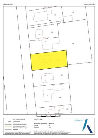 Oranjestraat 9, 7681 DM Vroomshoop - Kadastrale kaart - Den Ham H 160_page-0001.jpg