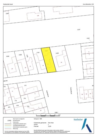 Kwartelhoek 12, 7681 LK Vroomshoop - Kadastrale kaart - Den Ham L 1129 - gearceerd_page-0001.jpg