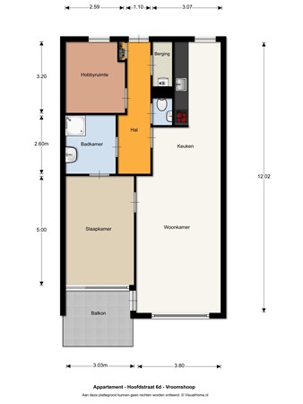 Hoofdstraat 6M, 7681 DG Vroomshoop - appartement plattegrond 6-d.jpg