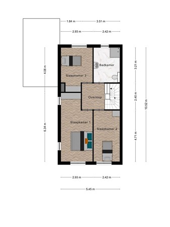 Floorplan - Half vrijstaand eigen kap type A 1, 5, 9, 12 Bouwnummer 1, 7577 NZ Oldenzaal