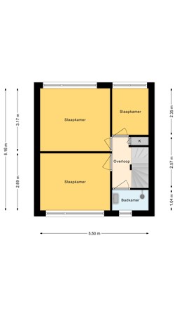 Floorplan - Hieronymusstraat 16, 5042 EX Tilburg