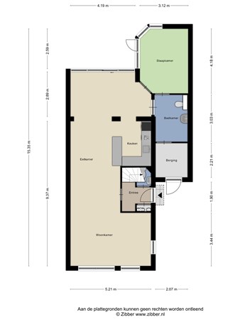 Floorplan - Hornstraat 15, 5045 BA Tilburg