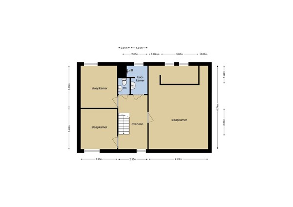 Floorplan - Steenbergenerf 6, 5035 HX Tilburg