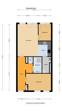 Floorplan - De Madelief 52, 2161 EX Lisse