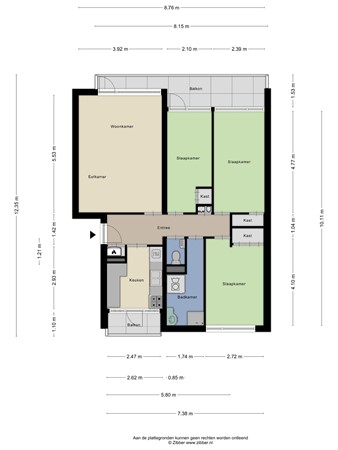 Floorplan - Troelstrastraat 46, 2221 RK Katwijk
