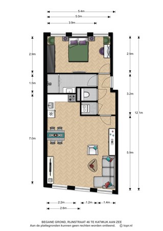 Floorplan - Rijnstraat 46, 2223 ED Katwijk