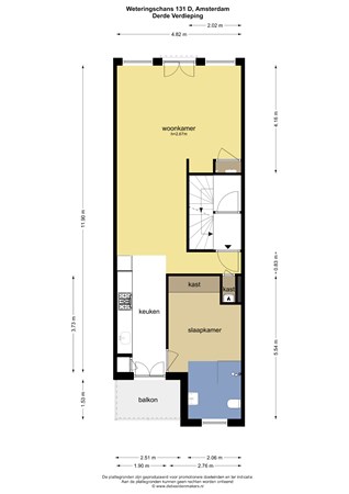 Floor plan - Weteringschans 131D, 1017 SC Amsterdam 