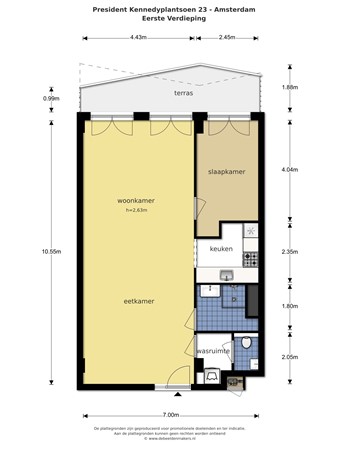 Plattegrond - President Kennedyplantsoen 23, 1079 SK Amsterdam 
