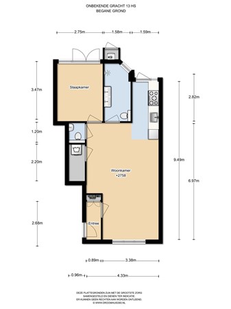 Floor plan - Onbekendegracht 13HS, 1018 XP Amsterdam 
