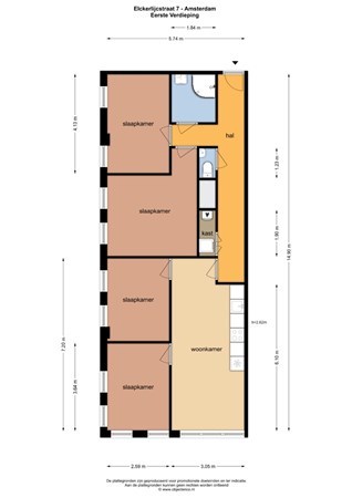 Floor plan - Elckerlijcstraat 7, 1055 AK Amsterdam 