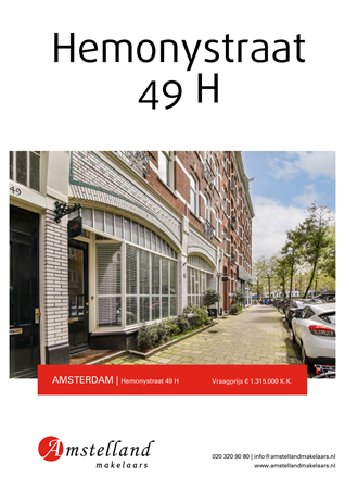 Brochure -  - Hemonystraat 49H, 1074 BN Amsterdam