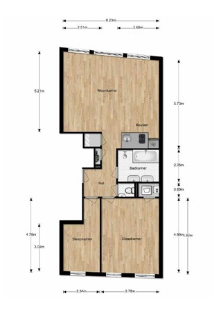 Floor plan - Oudezijds Achterburgwal 173E, 1012 DJ Amsterdam 