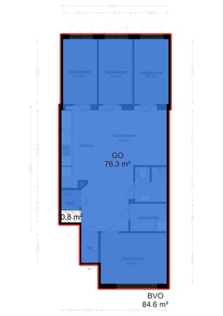 Floor plan - Bonairestraat 80H, 1058 XL Amsterdam 